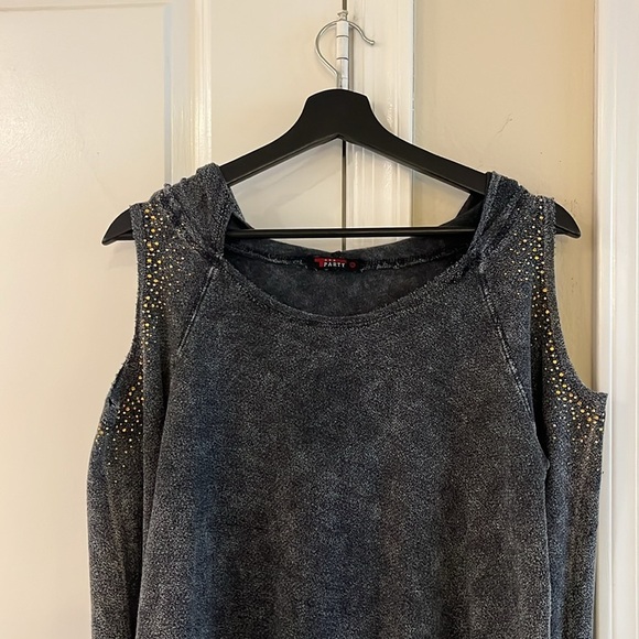 Y2K Vintage Circa 2007 Mcbling Cut out Hoodie, Size: M - Picture 6 of 17